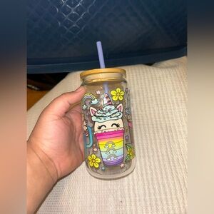 Colorful Unicorn Tumbler with Straw